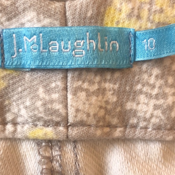 J. McLaughlin Lexie gray and yellow slim comfort jeans NWOT Sz 10 - Picture 5 of 9